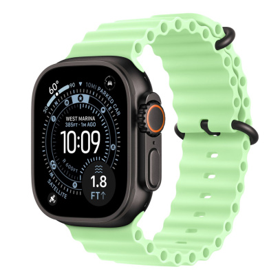 Apple Watch Ultra 3 (2025), 49 мм корпус из титана цвета «Black», ремешок Ocean Band цвета «Neon Green»