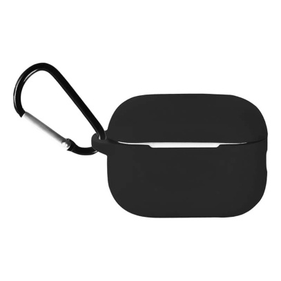 Чехол Silicone Case для Apple AirPods 3 с карабином Черный