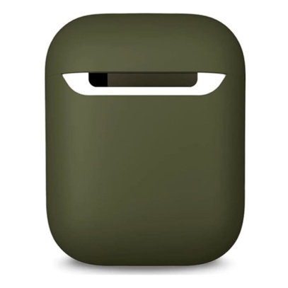 Чехол для Apple AirPods 1/2 Silicone Case Dark Green, тёмно-зелёный