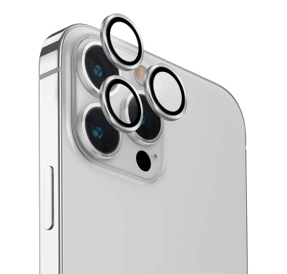 Защитное стекло для камеры iPhone 15 Pro UNIQ OPTIX Camera Lens protector Aluminium (IP6.1P(2023)-ALENSSIL) Серебристый