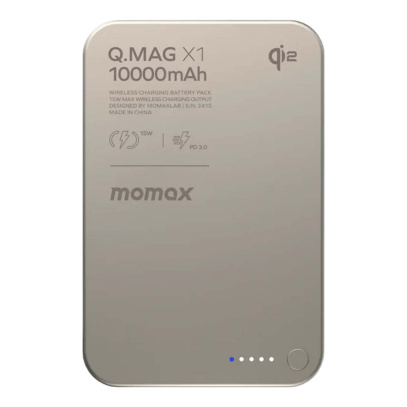 Внешний аккумулятор MOMAX Q.Mag X1 (10000mAh) Magnetic Wireless Battery Pack (IP117AE), Titanium Gray