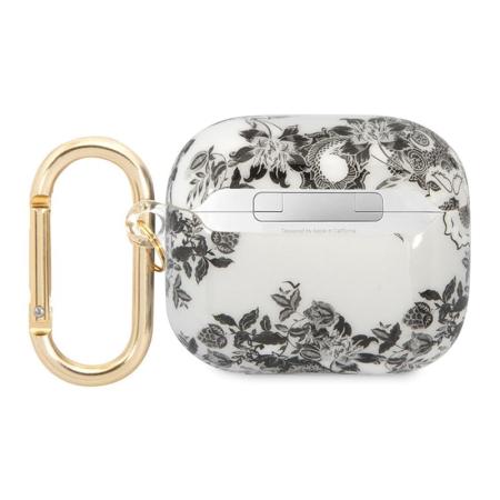 Чехол с карабином для AirPods 3 CG Mobile Guess TPU Toile de Jouy (GUA3HGPLHG) Серый