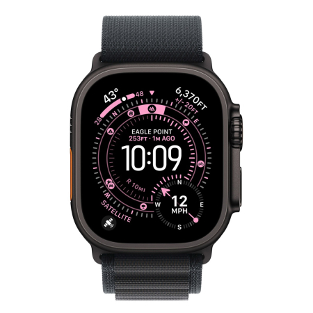 Apple Watch Ultra 3 (2025), 49 мм корпус из титана цвета «Black», ремешок Alpine Loop размера S цвета «Black»