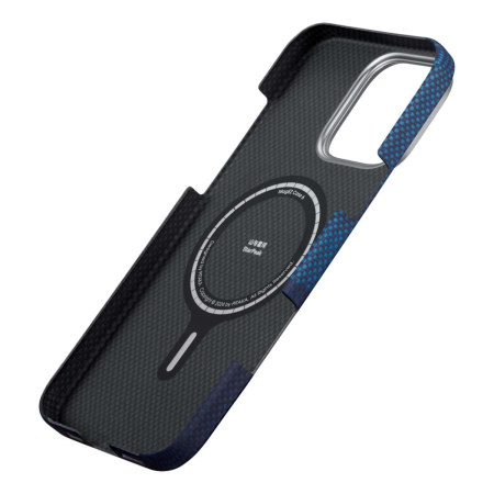 Арамидный чехол для iPhone 16 Pro Max с MagSafe Pitaka StarPeak Tactile Woven Case (KI1602POTH) Синий