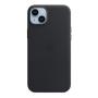 Чехол Leather Case MagSafe для Apple iPhone 14 Plus «Midnight» Черный Чехол Leather Case MagSafe для Apple iPhone 14 Plus «Midnight» Черный