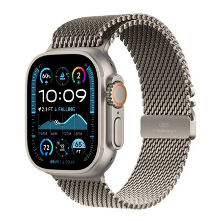 Apple Watch Ultra 2 (2024), 49 мм корпус из титана цвета «Natural», ремешок Titanium Milanese Loop размера M цвета «Natural»