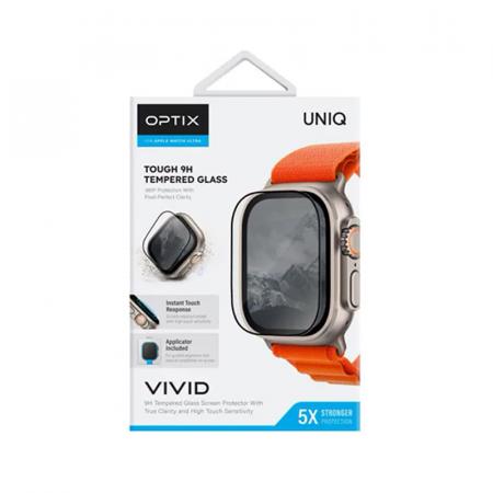 Стекло для Apple Watch Ultra 49 мм UNIQ OPTIX Vivid (true colors) (49MM-VIVIDCLEAR) +installer Clear/Black
