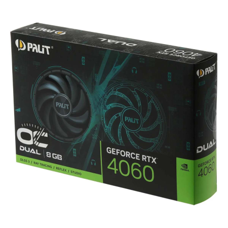 Видеокарта Palit Nvidia GeForce RTX 4060 Dual OC 8 Гб GDDR6 128 бит (NE64060T19P1-1070D)