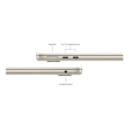 Apple MacBook Air 13" (M3, 8C CPU, 10C GPU, 2024) 16/512Gb SSD (MXCU3) Starlight, «сияющая звезда»