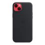 Чехол Leather Case MagSafe для Apple iPhone 14 Plus «Midnight» Черный Чехол Leather Case MagSafe для Apple iPhone 14 Plus «Midnight» Черный
