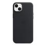 Чехол Leather Case MagSafe для Apple iPhone 14 Plus «Midnight» Черный Чехол Leather Case MagSafe для Apple iPhone 14 Plus «Midnight» Черный