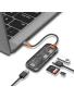 Хаб WiWU Cyber 5в1 USB C Multifunction Cyber Hub 3xUSB3.0 + TF/SD (CB005) Space Gray, серый