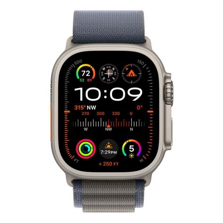 Apple Watch Ultra 2 (2023), 49 мм корпус из титана цвета «Natural», ремешок Alpine Loop размера S цвета «Blue»