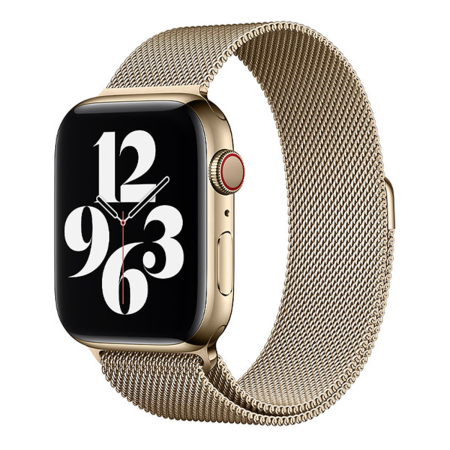 Ремешок для Apple Watch 38/40 mm Gurdini Milanese Loop Champagne Gold, золотой
