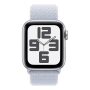 Apple Watch SE (2024), 40 мм корпус из алюминия цвета «Silver», ремешок Sport Loop цвета «Blue Cloud»