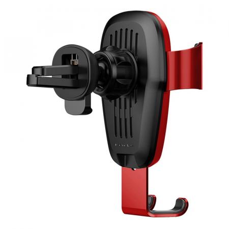 Автомобильный держатель с функцией беспроводной зарядки Baseus Gravity Wireless Charger Car Mount (WXYL-B09) Красный