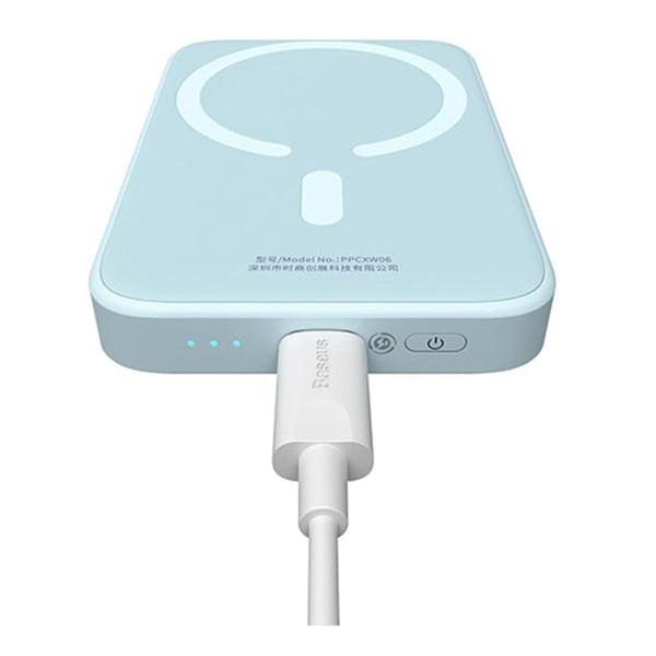 Внешний аккумулятор Baseus Magnetic Mini Wireless Fast Charge Power Bank 10000mAh 20W с поддержкой беспроводной зарядки (PPCX110103) Голубой