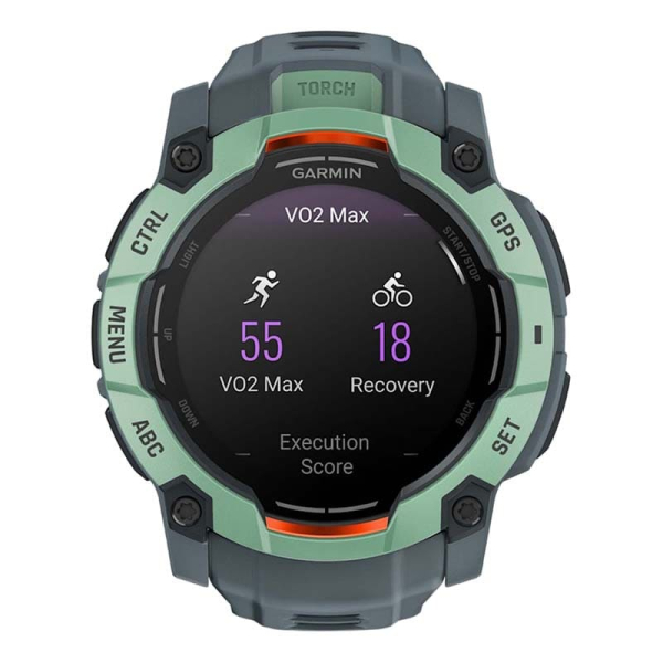 Часы Garmin INSTINCT 3 AMOLED 50мм Neo Tropic, зеленый с серым ремешком