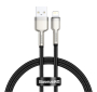Кабель Baseus Cafule Series Metal Data Cable USB to iP 2,4A, 0,25 м (CALJK-01) Чёрный