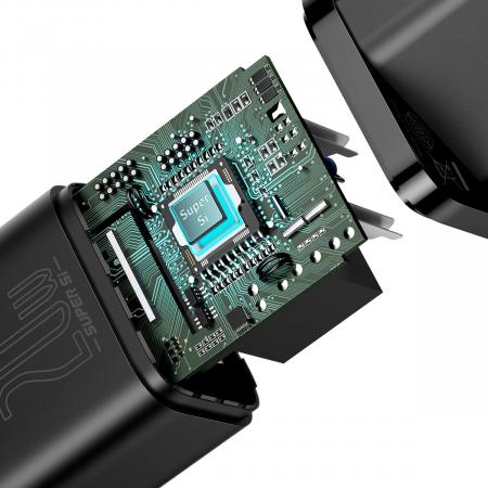Сетевое зарядное устройство USB Type-C Baseus Super Si Quick Charger 1C 20 Вт EU (CCSUP-B01) Черный Сетевое зарядное устройство USB Type-C Baseus Super Si Quick Charger 1C 20 Вт EU (CCSUP-B01) Черный